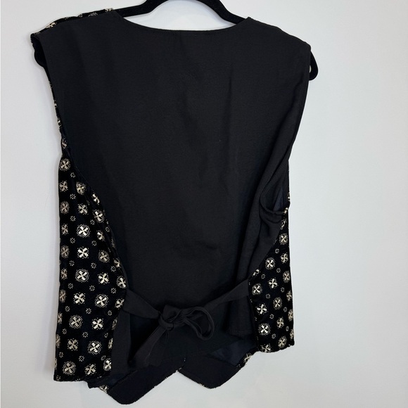 Vintage Cassino Black velour gold Patterned sleeveless vest size XL - Picture 7 of 8